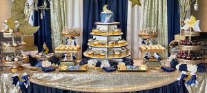 Cupcake tower and gold assortment