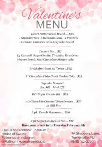 Valentines menu